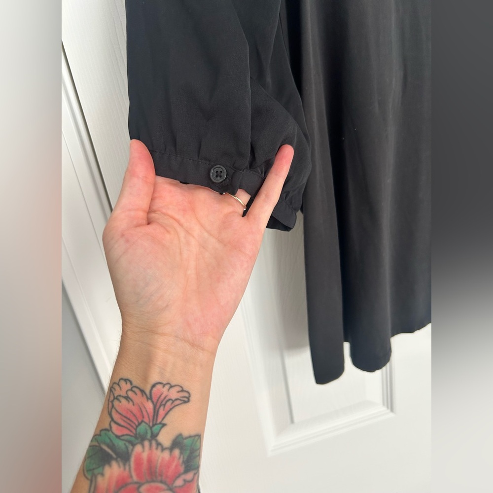 Who What Wear Black Puff Sleeve Blouse - Picture 6 of 7